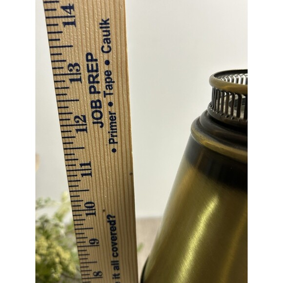 Vintage MCM Brass Toleware Accent Lamp For Vanity Nightstand 14” - Picture 7 of 13